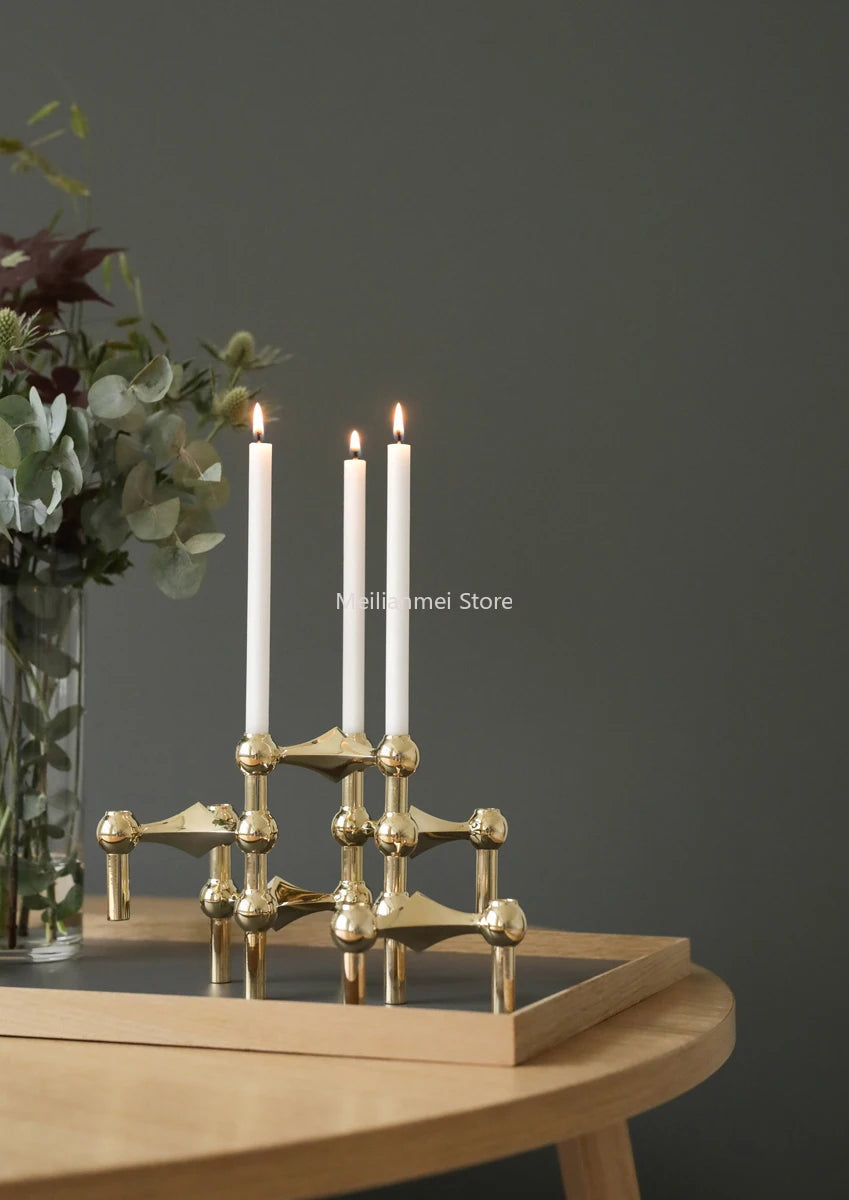 Nordic Gold Metal Candle Holder