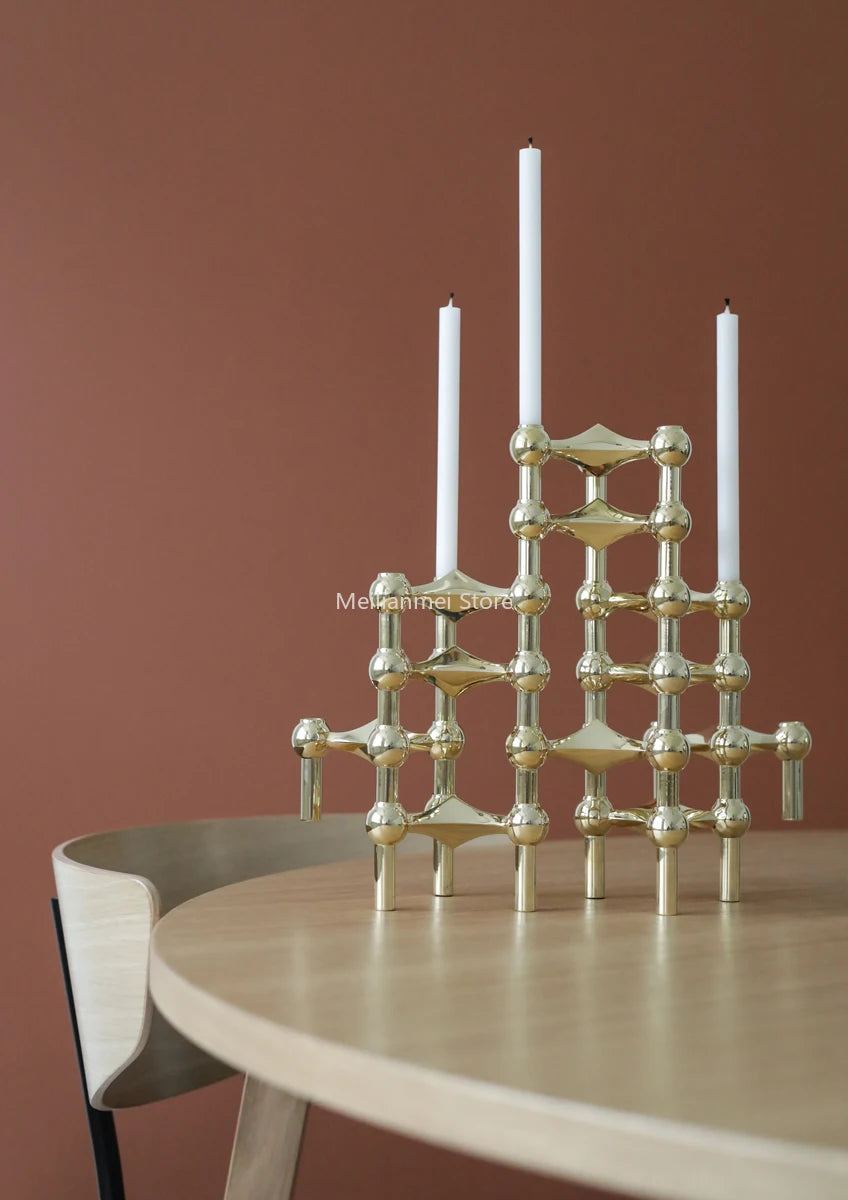 Nordic Gold Metal Candle Holder