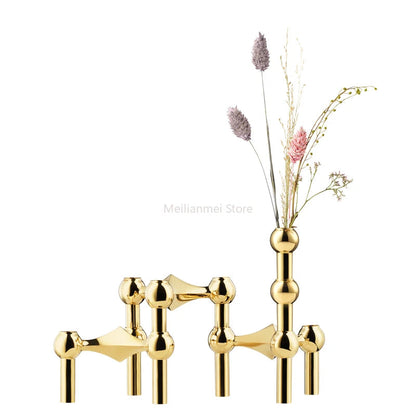 Nordic Gold Metal Candle Holder