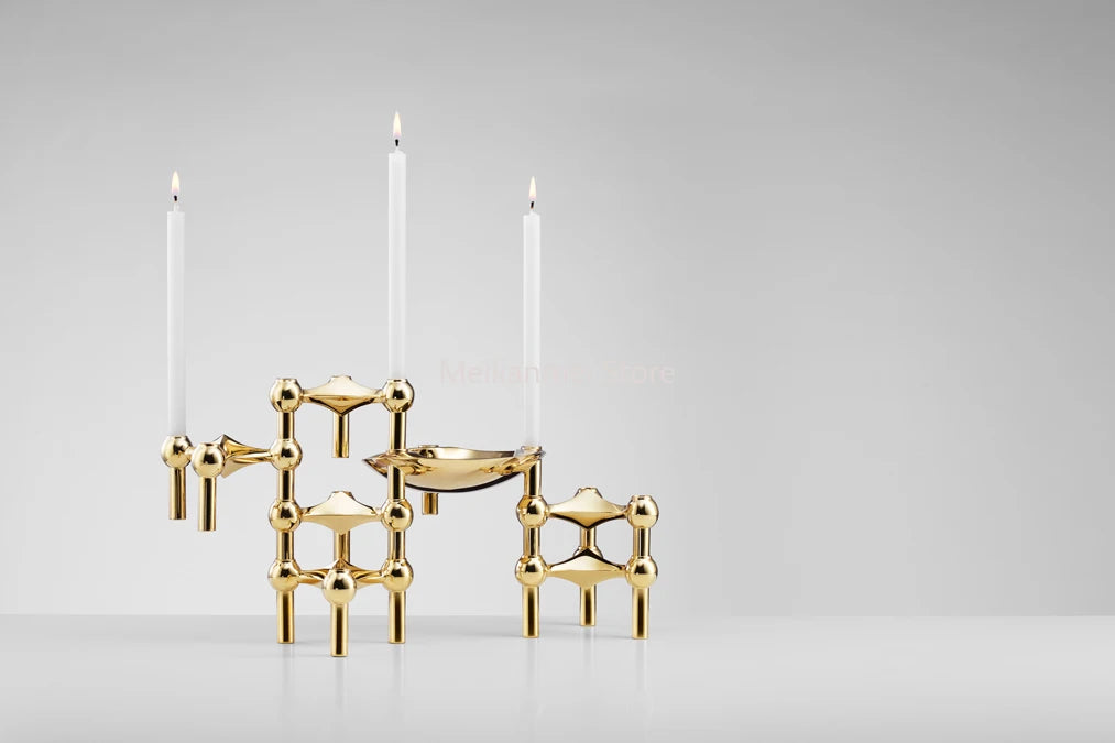 Nordic Gold Metal Candle Holder