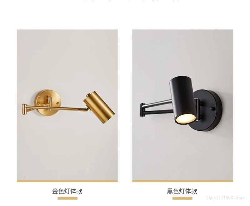 Nordic Gold/Black Foldable Wall Lamp