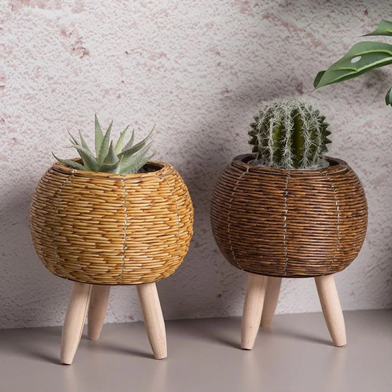 Nordic Hand Woven Rattan Planter