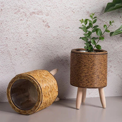 Nordic Hand Woven Rattan Planter