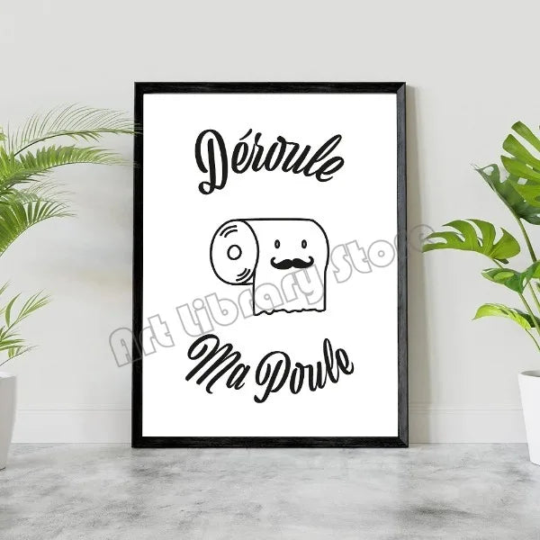 Nordic Humorous Bathroom Canvas Print