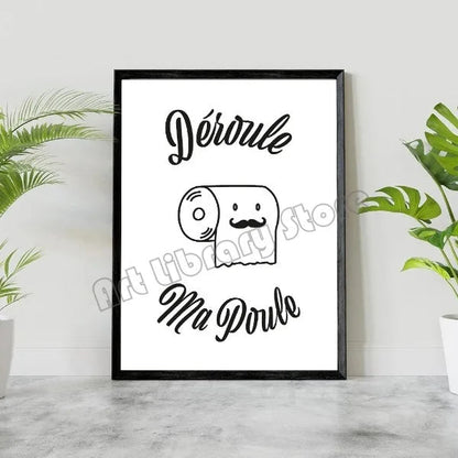 Nordic Humorous Bathroom Canvas Print