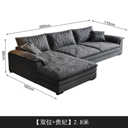 Nordic L-shaped Fabric Corner Sofa