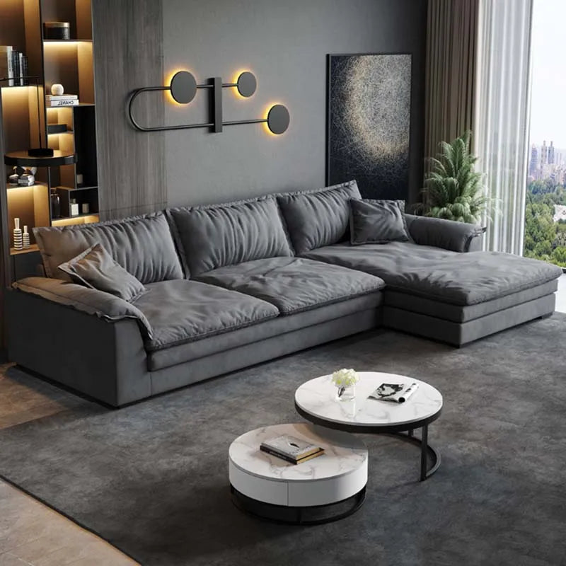 Nordic L-shaped Fabric Corner Sofa