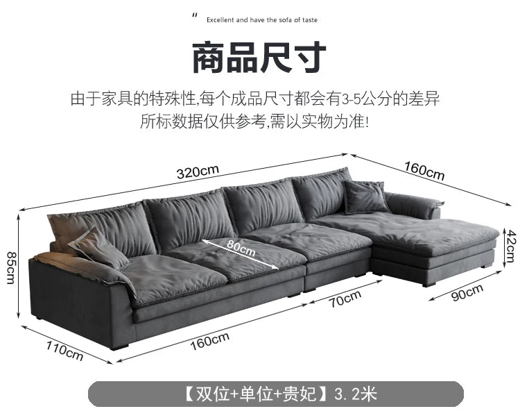 Nordic L-shaped Fabric Corner Sofa