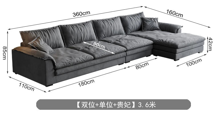 Nordic L-shaped Fabric Corner Sofa