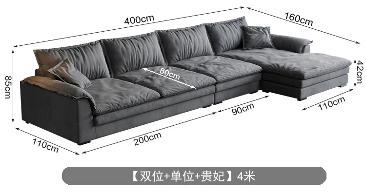 Nordic L-shaped Fabric Corner Sofa