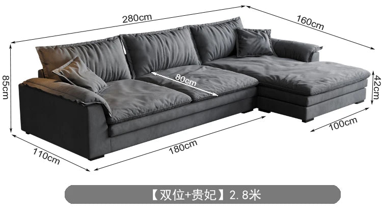 Nordic L-shaped Fabric Corner Sofa