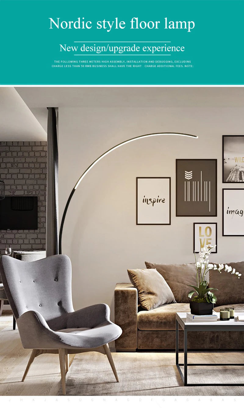 Nordic LED Arc Floor Lamp