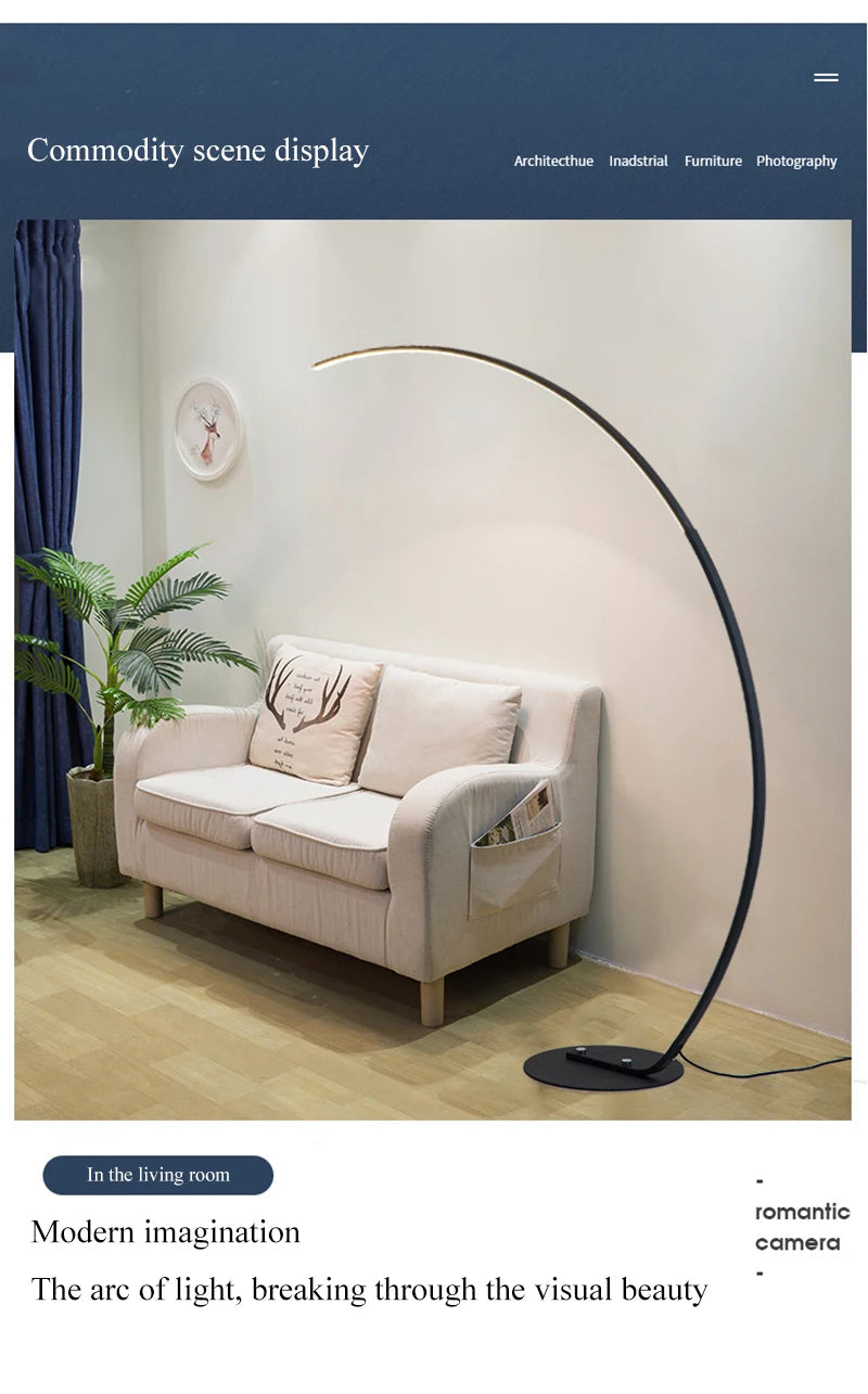 Nordic LED Arc Floor Lamp