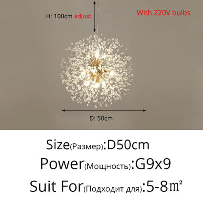 Nordic LED Crystal Chandelier - Gold/Silver