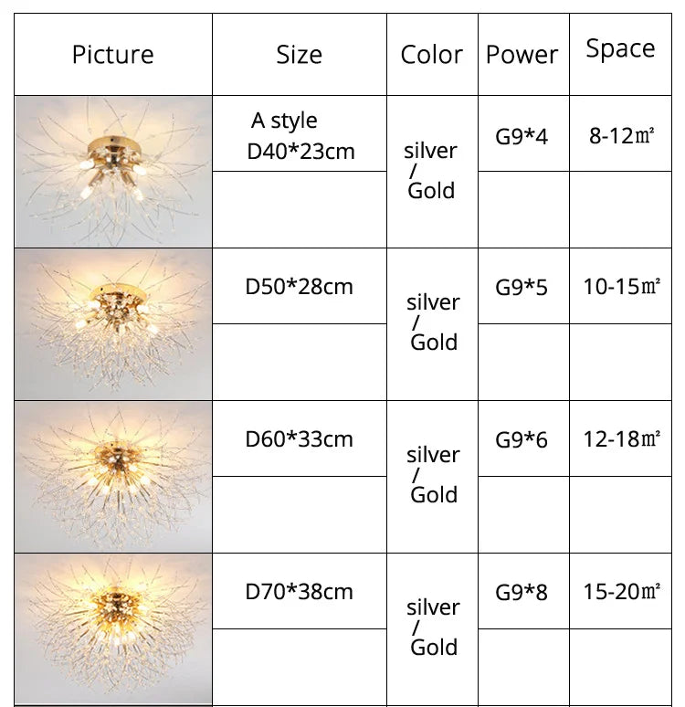 Nordic LED Crystal Chandelier - Gold/Silver