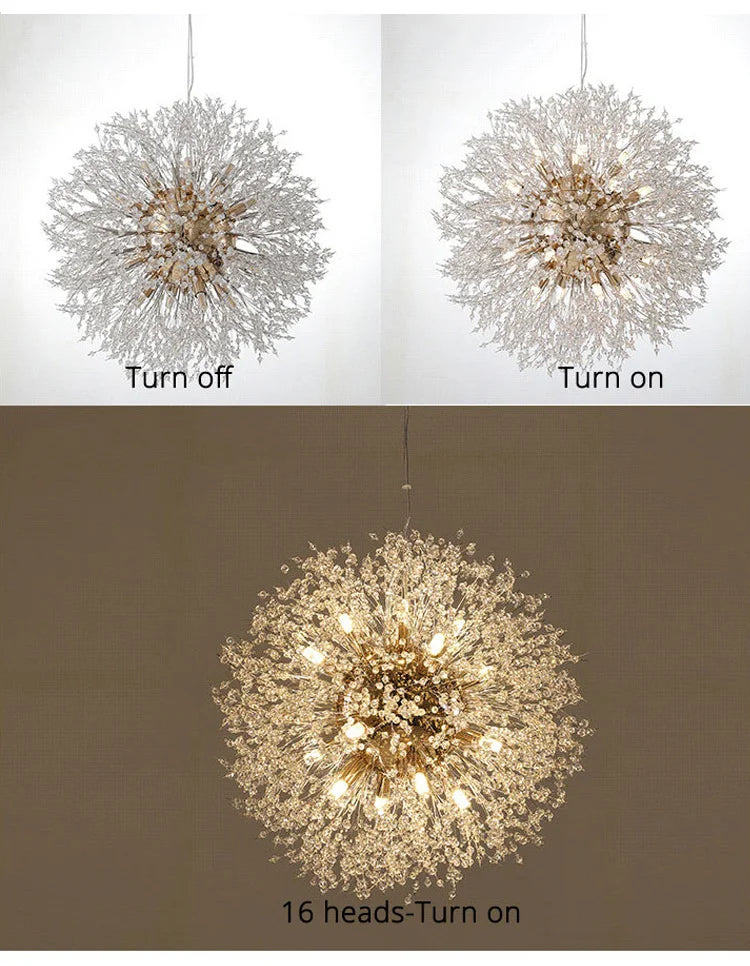 Nordic LED Crystal Chandelier - Gold/Silver