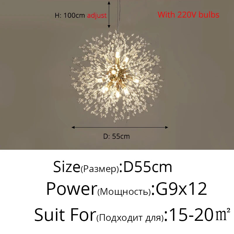 Nordic LED Crystal Chandelier - Gold/Silver