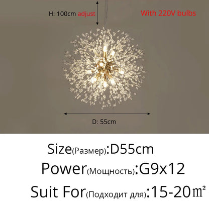 Nordic LED Crystal Chandelier - Gold/Silver