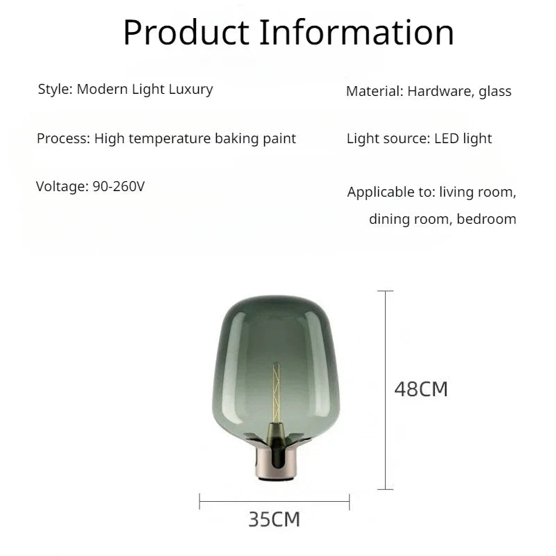 Nordic LED Floor Lamp in Glass