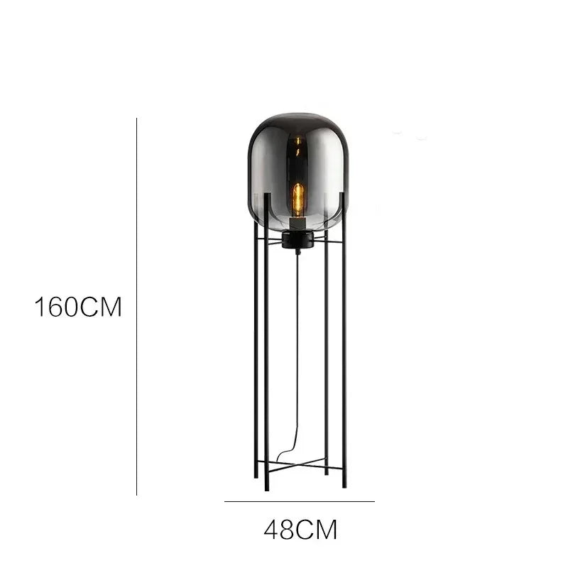 Nordic LED Floor Lamp in Glass