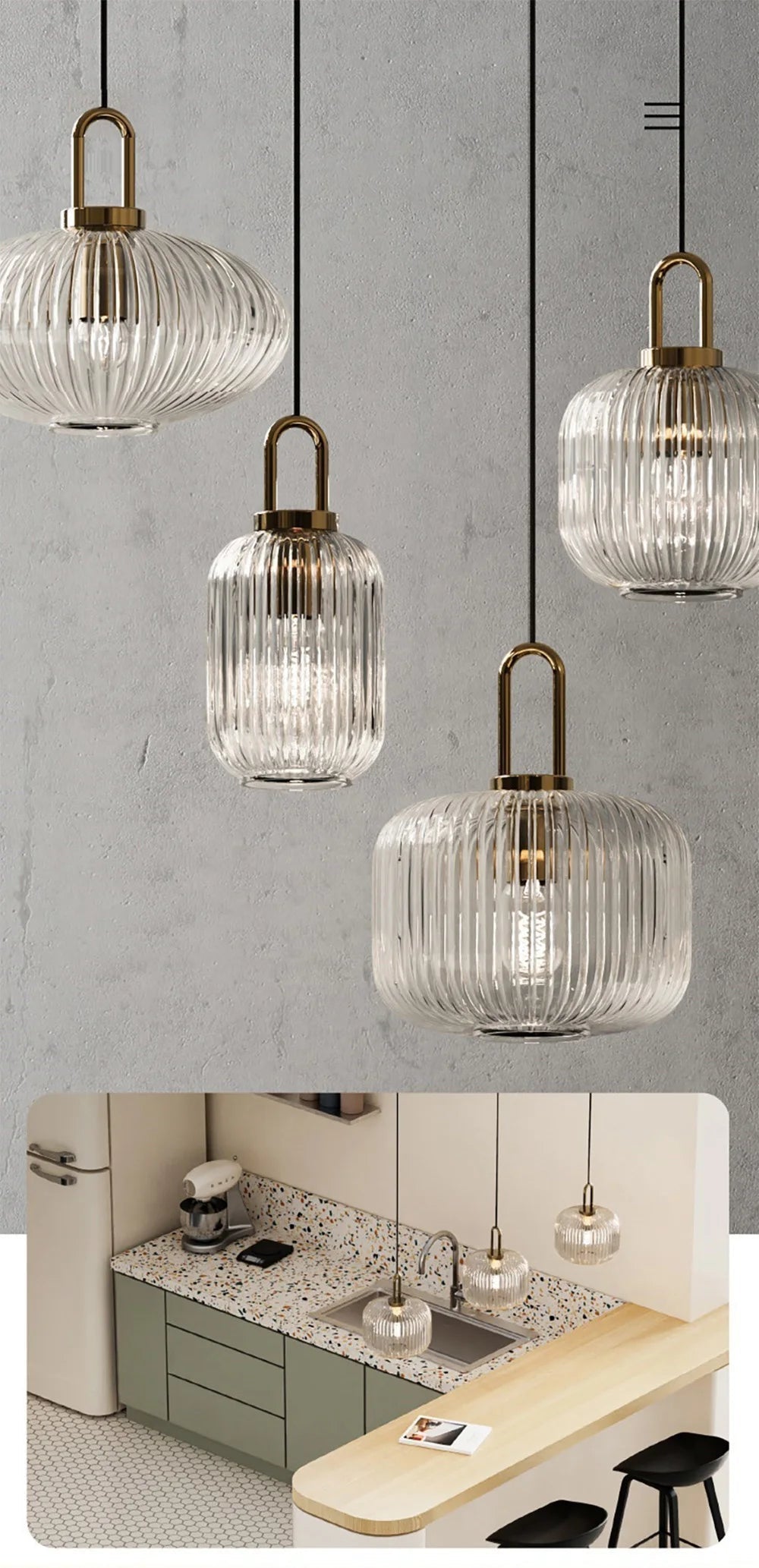 Nordic LED Glass Pendant Light