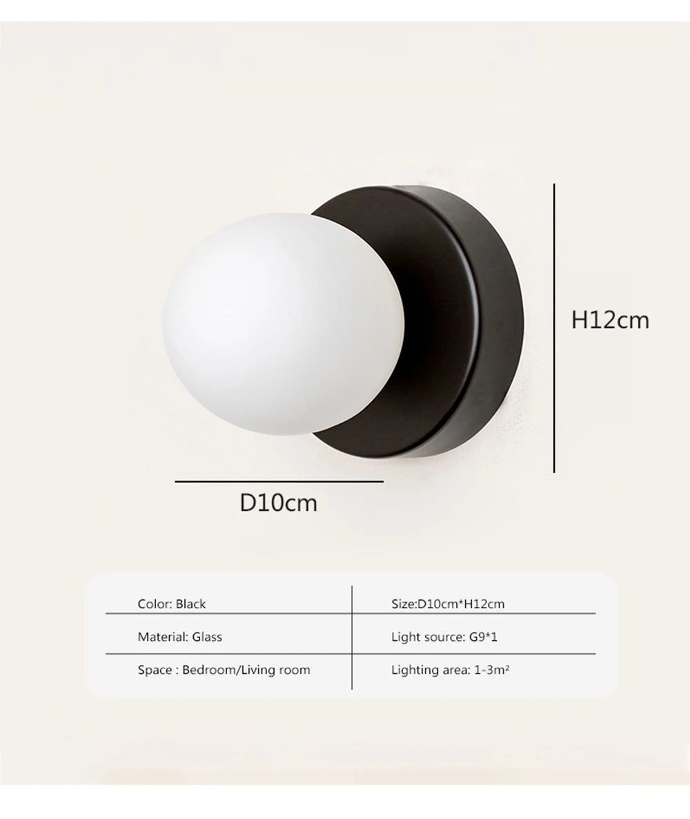 Nordic LED Minimalist Glass Wall Lamp