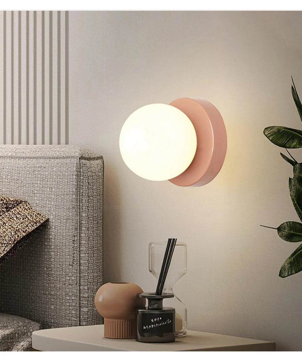 Nordic LED Minimalist Glass Wall Lamp