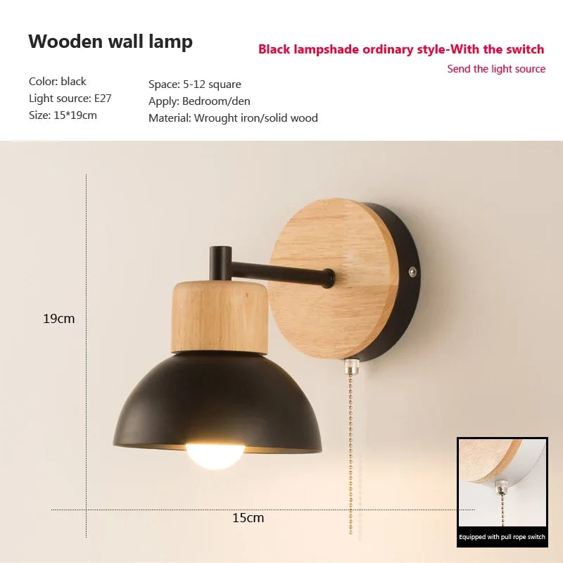 Nordic LED Wood Wall Lamp