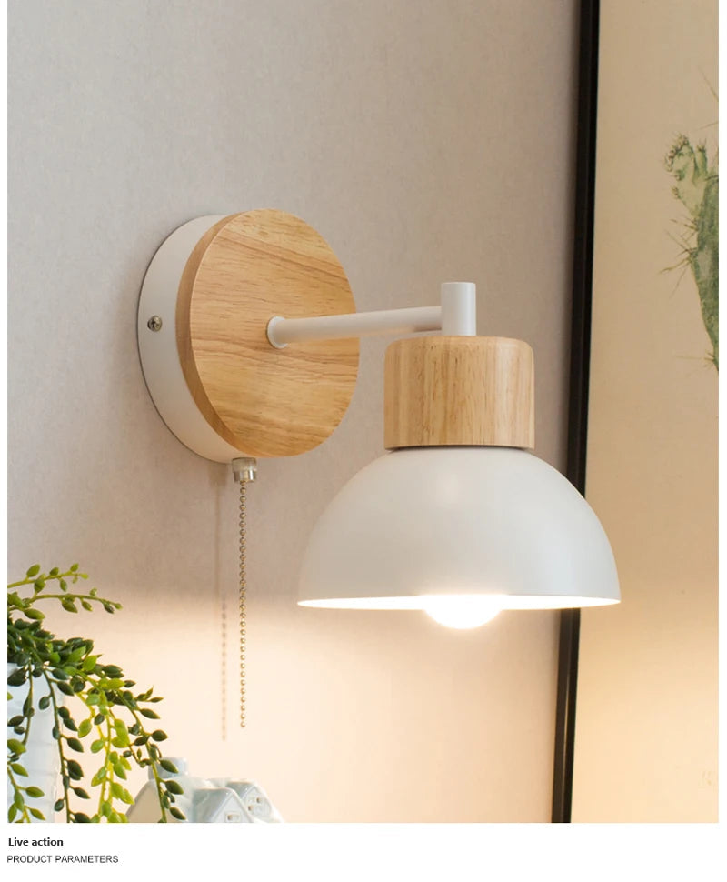 Nordic LED Wood Wall Lamp