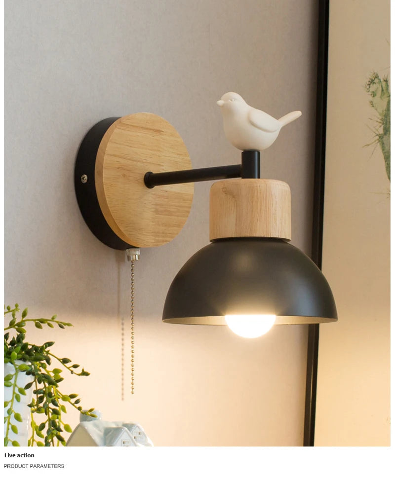 Nordic LED Wood Wall Lamp