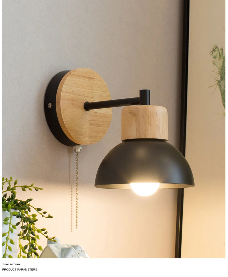 Nordic LED Wood Wall Lamp