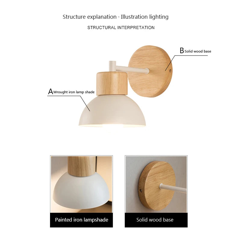 Nordic LED Wood Wall Lamp