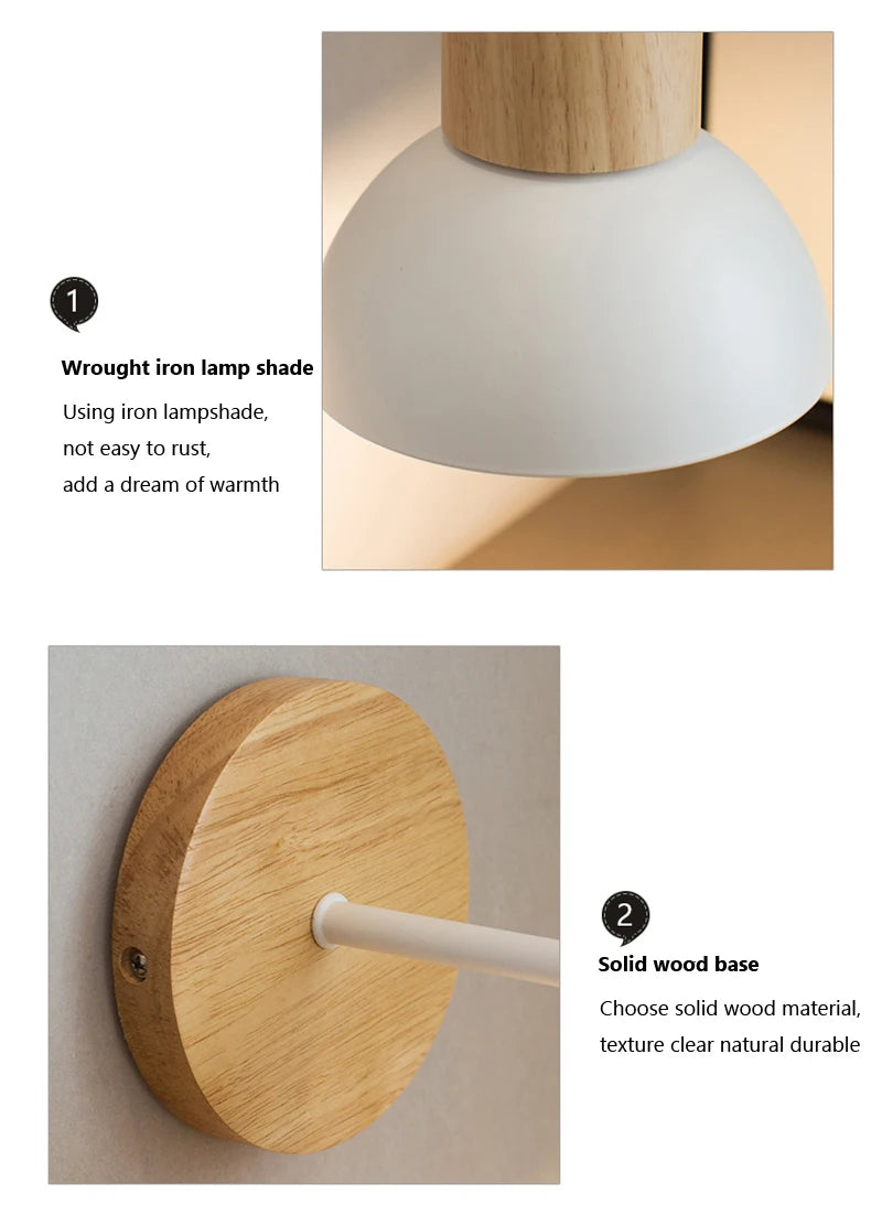 Nordic LED Wood Wall Lamp