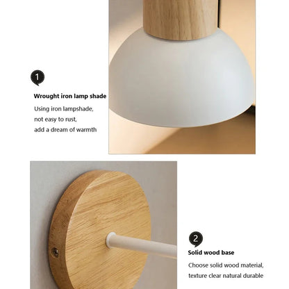 Nordic LED Wood Wall Lamp