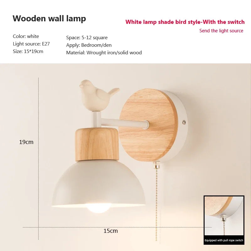 Nordic LED Wood Wall Lamp