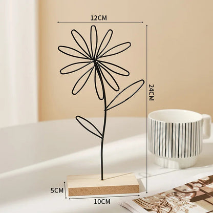 Nordic Metal Flower Decor 1Pcs