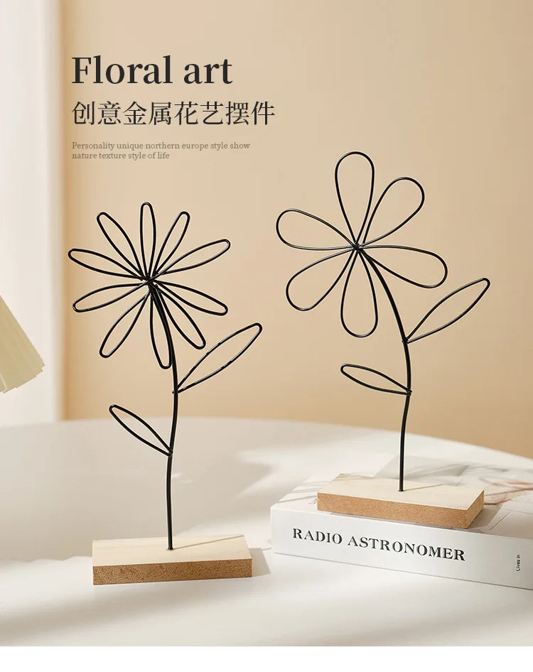 Nordic Metal Flower Decor 1Pcs