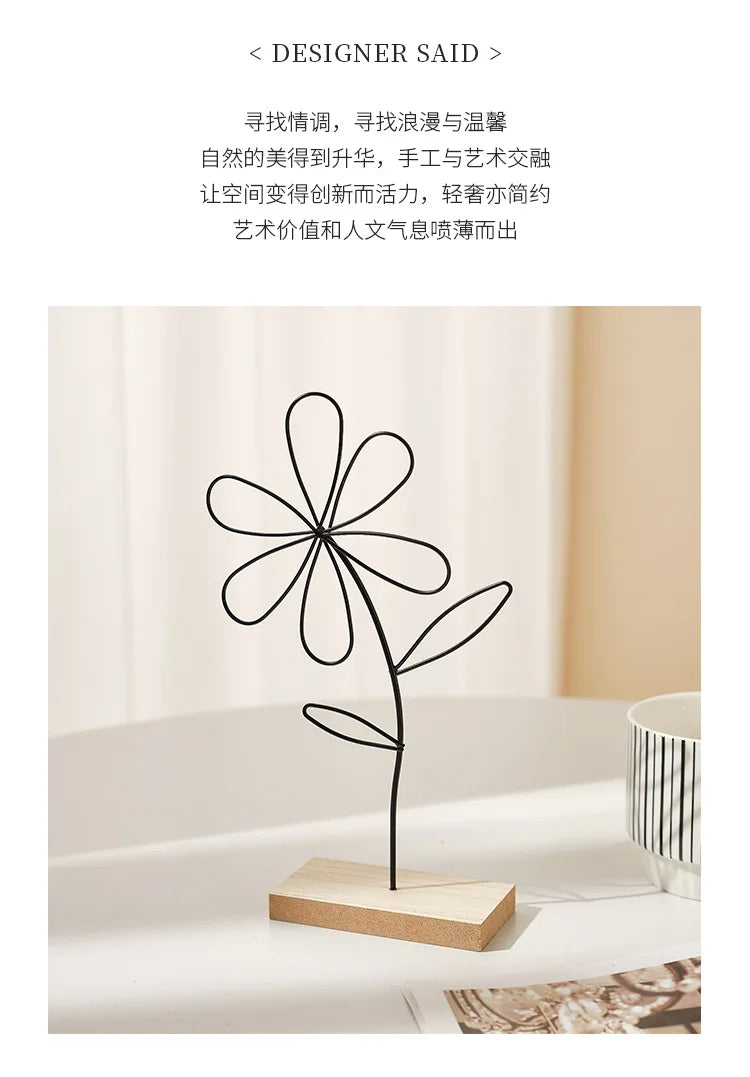 Nordic Metal Flower Decor 1Pcs