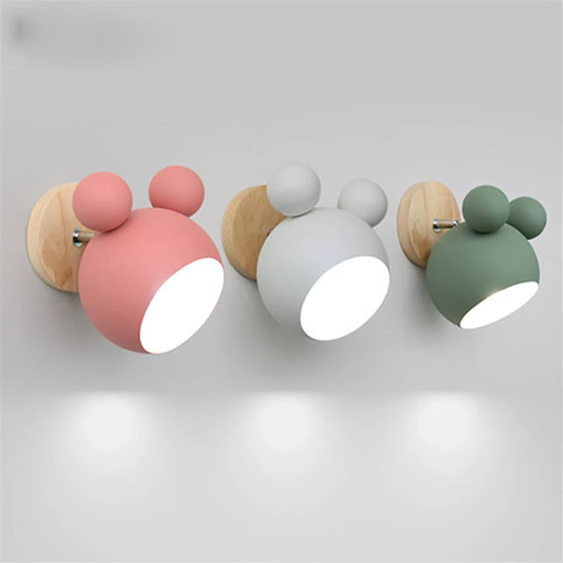 Nordic Mickey Wall Lamp for Kids