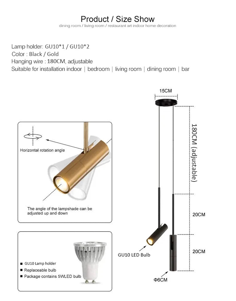 Nordic Minimalist LED Chandelier - Adjustable