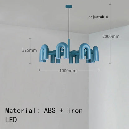 Nordic Minimalist U-shaped Iron Chandelier