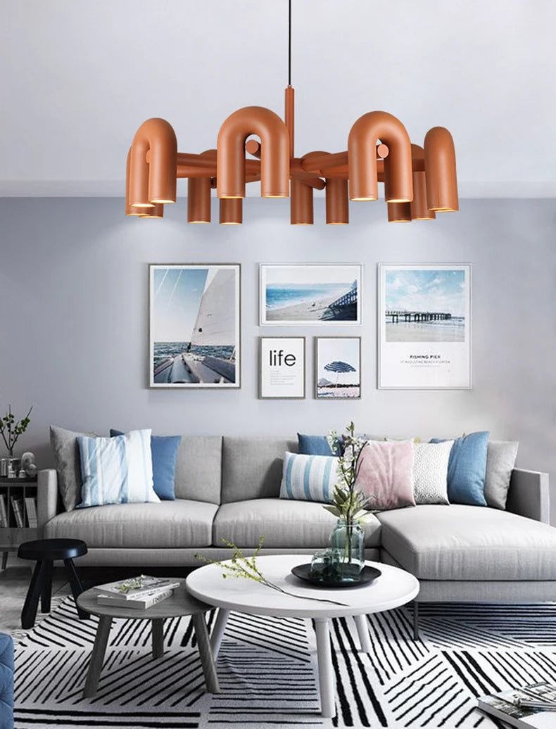 Nordic Minimalist U-shaped Iron Chandelier