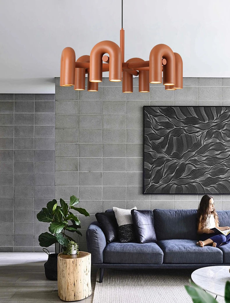 Nordic Minimalist U-shaped Iron Chandelier