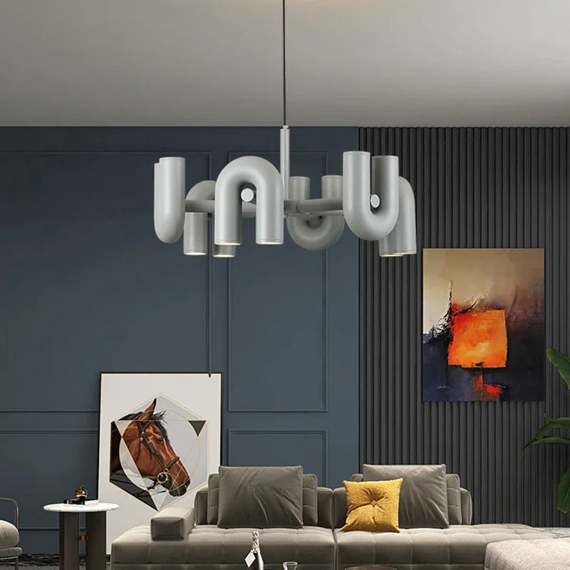 Nordic Minimalist U-shaped Iron Chandelier