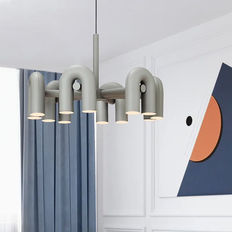 Nordic Minimalist U-shaped Iron Chandelier