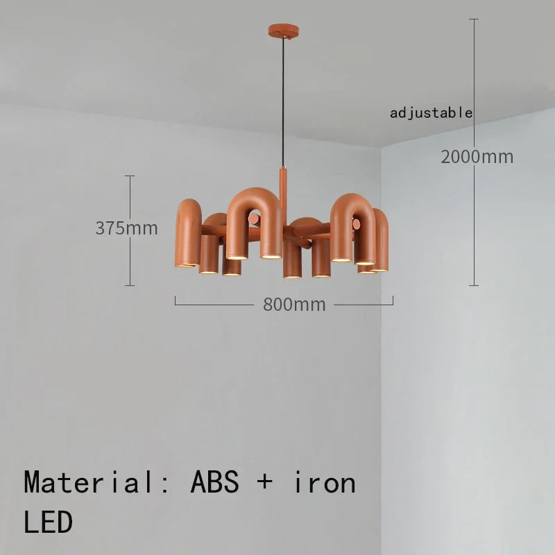 Nordic Minimalist U-shaped Iron Chandelier