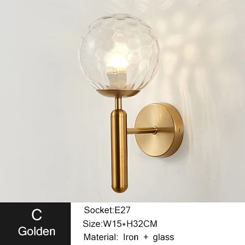 Nordic Modern Glass Ball Wall Lamp