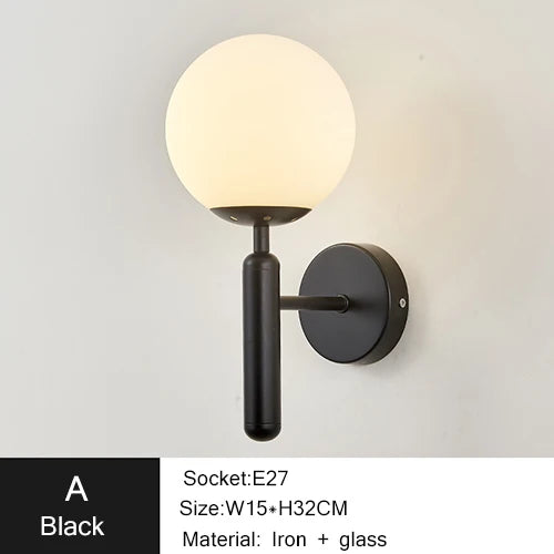 Nordic Modern Glass Ball Wall Lamp