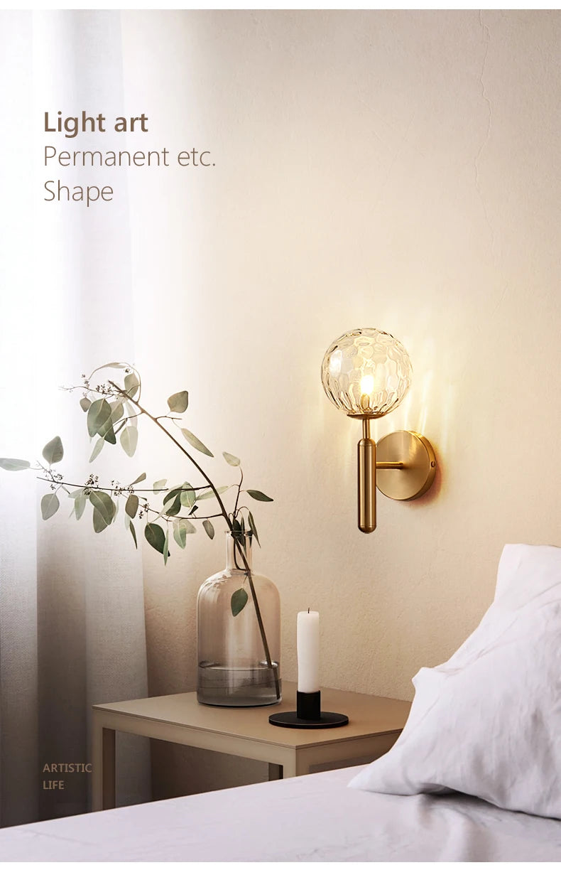 Nordic Modern Glass Ball Wall Lamp