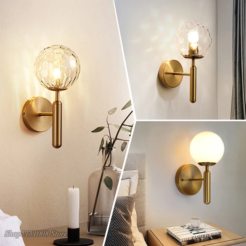 Nordic Modern Glass Ball Wall Lamp